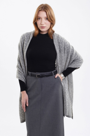 Палантин шерсть вязанный ТОД (70*200, серый)