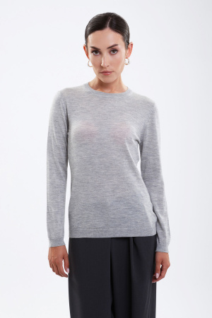 Джемпер жен KW043843 каш+шелк гоби (M-46, 7022 св-сер)