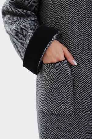 Кардиган-пальто жен 32148 каш мунх (L-48, 81/01 черн*бел)