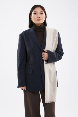 Шарф шерсть WDL66008 БлюСкай (165*30, 300/01 светло-кор*бел)