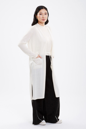 Кардиган длин жен шелк+каш 102-0221-172 Хан Богд (F, 1509 белый)