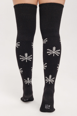 Чулки 70% шерсть с рисунком ТОД (F, черный*рисун)