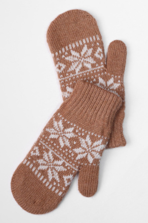 Варежки дет 70% Бат Сежу (3, рыжий*рис)