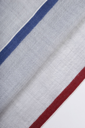 Палантин 221-0125-007 Хан Богд (190*100, сер*полоска борд*полоска син)