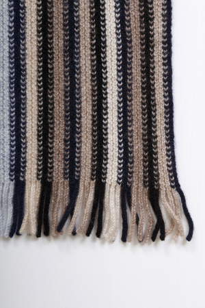 Шарф каш ХA19004z БлюСкай (180*20, 1, multicolor (полоска*черн*кор*беж*голуб*син))