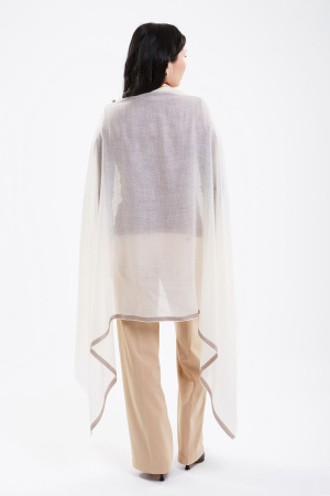 Палантин 221-0125-007 Хан Богд (190*100, молочн*полоска горч*полоска кор)