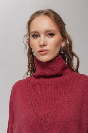 Свитер жен 12156 мунх (M-46, 1209 брусничный)