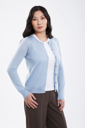 Кардиган жен шелк+каш 102-0223-078 Хан Богд (S-44, 1504 голубой)