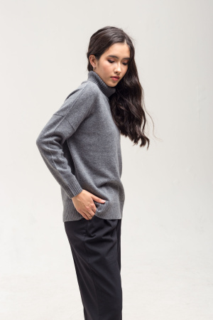 Свитер жен 12072 каш Мунх (3XL-54, 74 серый)