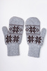 Варежки взрослые 70% шерсть Бат Сежу (2 , серый*рис)