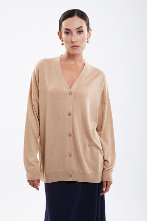 Кардиган жен 08257 шелк+каш Мунх  (M-46, 417 беж)