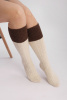 Гольфы 100% шерсть ажурная вязка ТОД (35-37, бежевый*шок)