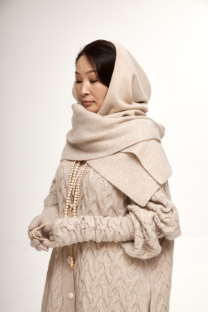 Палантин 03235 каш (обр Абз) мунх (200*40, 1000 бежево-кор)