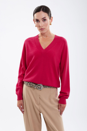 Пуловер жен 02096 каш Мунх (M-46, 1717 малиново-красный)