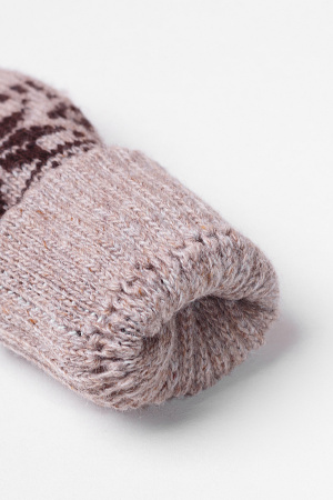 Варежки дет 70% Бат Сежу (3, коричневый*рис)