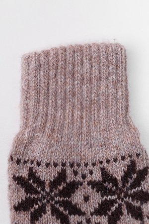 Варежки дет 70% Бат Сежу (3, коричневый*рис)