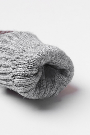 Варежки дет 70% Бат Сежу (3, серый*рис)