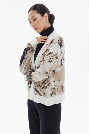 Кардиган жен KW025021 шелк+каш гоби (L-48, 7015/7212/7018 бел/беж/черн)