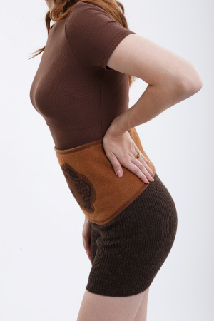 Пояс валяный на липучках ТОД (44, рыжий)