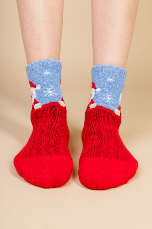 Носки 70% шерсть ТОД (34-36, рис/санта клаус)