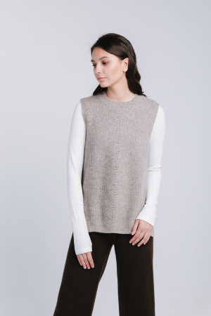 Жилет жен 06055 як Munkh (XL-50, 06 светло-серый)