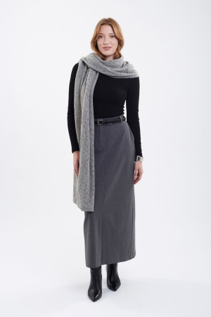 Палантин шерсть вязанный ТОД (70*200, серый)