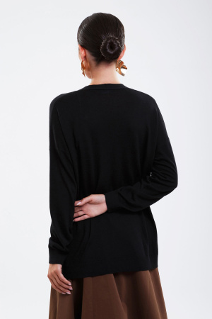 Кардиган жен 08257 шелк+каш Мунх  (L-48, 415 черн)
