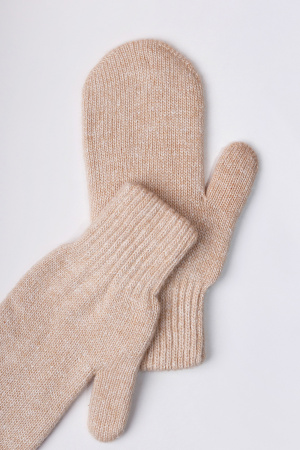 Варежки взрослые 70% шерсть Бат Сежу (1, бежевый )