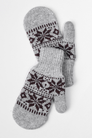 Варежки дет 70% Бат Сежу (3, серый*рис)