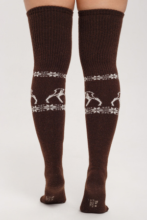 Чулки 70% шерсть с рисунком ТОД (F, шоколад/рис)