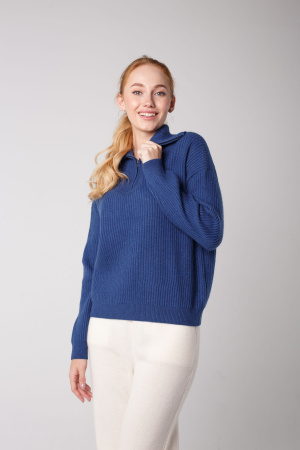 Сорочка жен 11061 на молнии каш мунх (L-48, 482 синий)