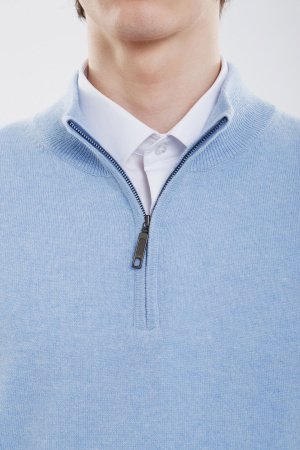 Сорочка муж 11008 на молнии каш Мунх (M-46, 520 голубой)