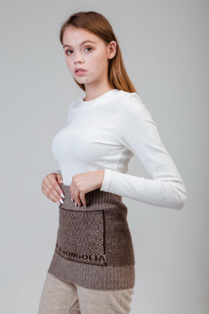 Пояс вязаный шерсть ТОД (F, коричневый)