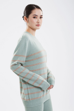 Джемпер жен (полоски) 01-23-601-ОС Гоеол (XL-50, 1313/G89 мятн/кор)