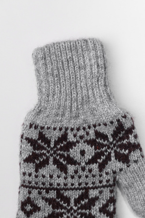 Варежки дет 70% Бат Сежу (3, серый*рис)