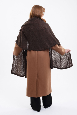 Палантин шерсть вязанный ТОД (70*200, шоколад)