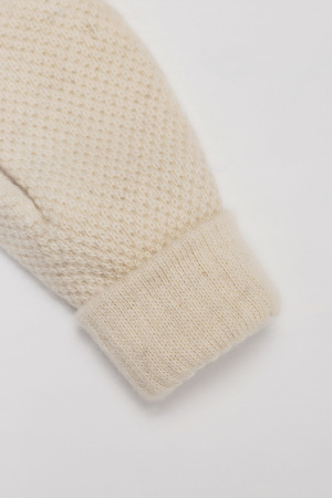 Варежки взрослые 100% шерсть КАШЕМИР ХАУС (ХК) (1, белый*букле)