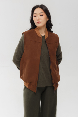 Жилет валяный на молнии Бат Сежу (50, рыжий)