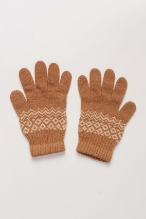 Перчатки взрослые 70% шерсть ТОД (1, рыжий/рис)