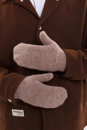 Варежки взрослые 70% шерсть ТОД (1, коричневый )