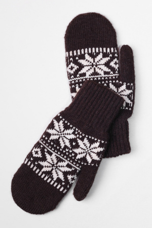 Варежки дет 70% Бат Сежу (3, шоколадный*рис)