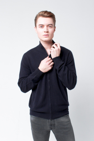 Кардиган муж КМ020994 ( 214096 (220135)) гоби (S-44, 80 черно-синий)