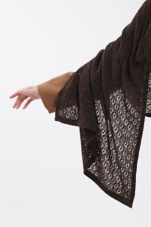 Палантин шерсть вязанный ТОД (70*200, шоколад)