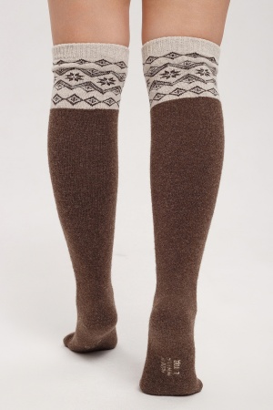 Гольфы 100% шерсть ТОД (F, шоколадный*рис)