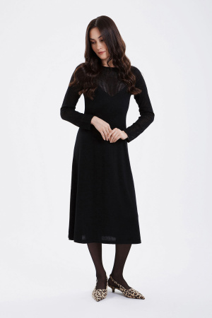 Платье 10-25-301-SL (каш+шелк) Гоеол (L-48, 4061 черн)