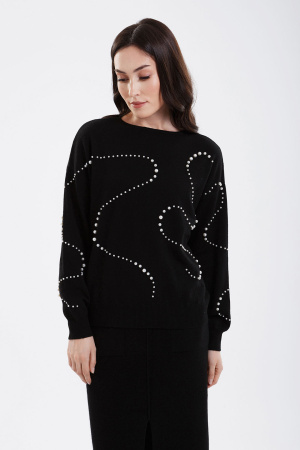 Джемпер жен (бусины) 01-23-228-ОС Гоеол (M-46, 1061 черный)