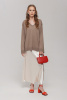 Пуловер жен КW071825 каш+шелк гоби (S-44, 57 коричневый)