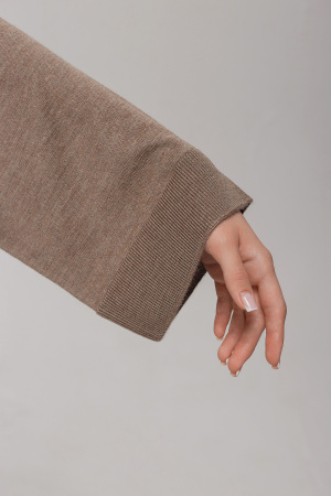 Пуловер жен КW071825 каш+шелк гоби (S-44, 57 коричневый)