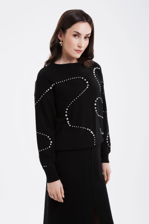 Джемпер жен (бусины) 01-23-228-ОС Гоеол (L-48, 1061 черный)