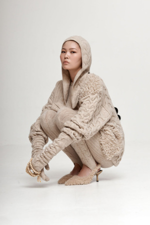 Леггинсы со штрипками 05180 каш (обр Абз) мунх (L, 1000 бежево-кор)